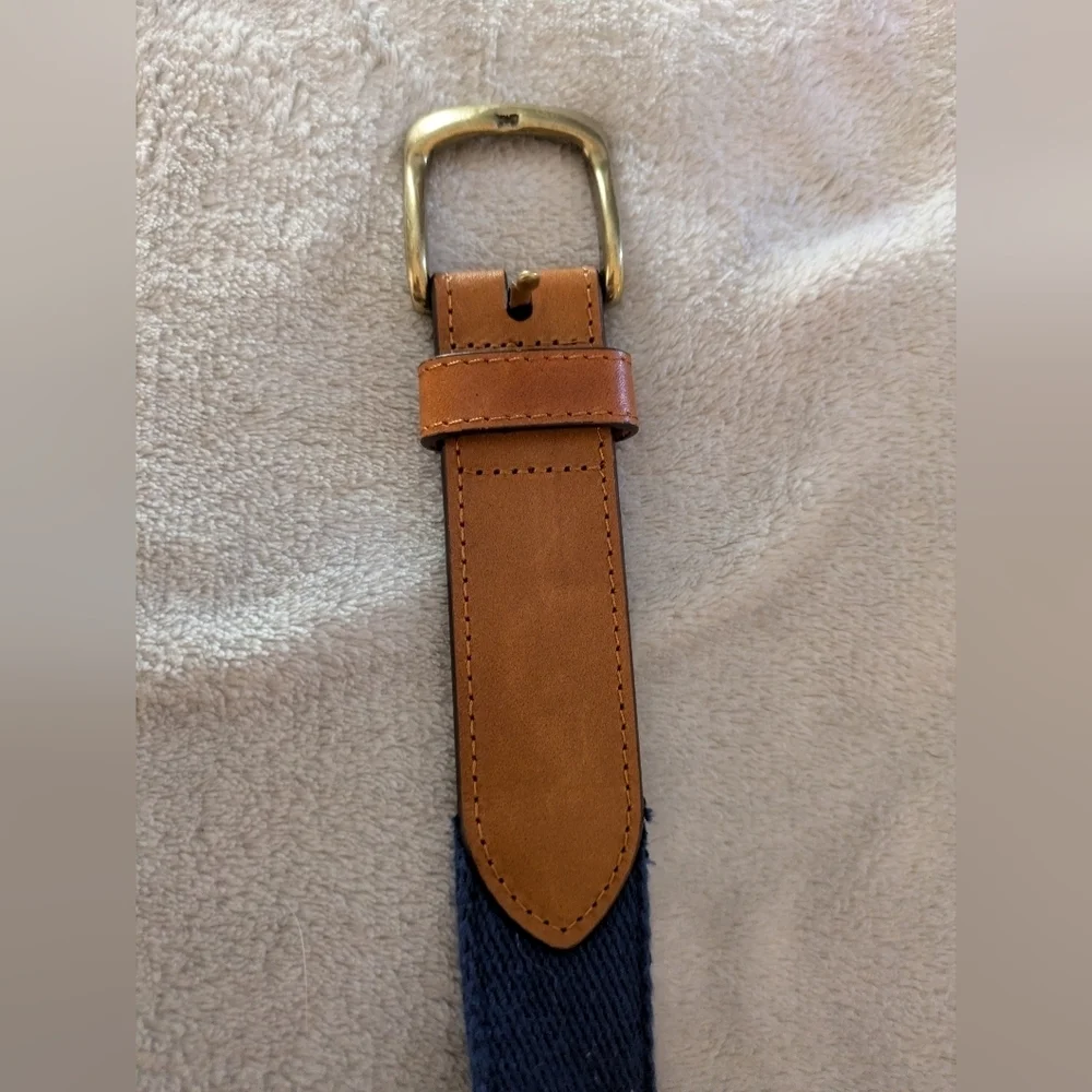 J McLaughlin Leather And Cotton Belt 40 Golf Themed